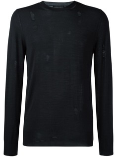 Alexander McQueen джемпер с потертой отделкой