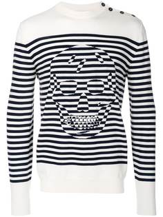 Alexander McQueen свитер Striped Skull 