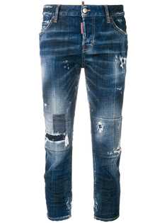 Dsquared2 состаренные укороченные джинсы