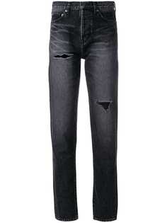 Saint Laurent зауженные джинсы с потертой отделкой