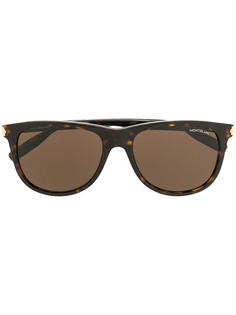 Montblanc солнцезащитные очки в черепаховой оправой