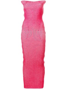 Mm6 Maison Margiela длинное платье в рубчик без бретелей