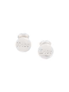 Christian Dior Pre-Owned круглые клипсы с тиснением логотипа
