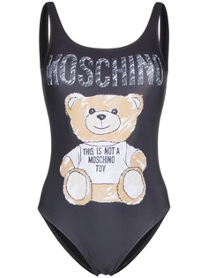 Moschino купальник с принтом медведя и логотипа