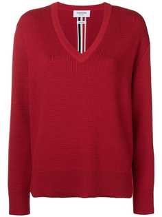 Thom Browne пуловер мешковатого кроя с V-образной горловиной