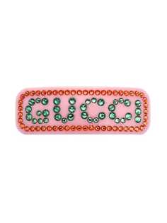 Gucci crystal logo hair clip