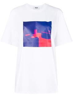MSGM футболка с контрастным графичным принтом