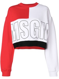 MSGM colour block logo sweatshirt