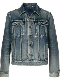 Saint Laurent джинсовая куртка с эффектом потертости