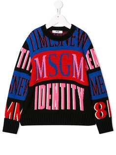 Msgm Kids трикотажный свитер с логотипом