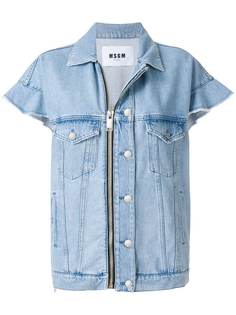 MSGM джинсовая куртка с короткими рукавами