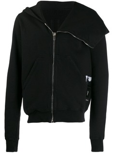 Rick Owens DRKSHDW patch detail zipped hoodie