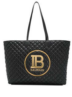 Balmain quilted logo tote