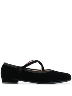 Miu Miu criss-cross velvet ballerina shoes