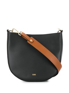 Closed contrasting strap shoulder bag