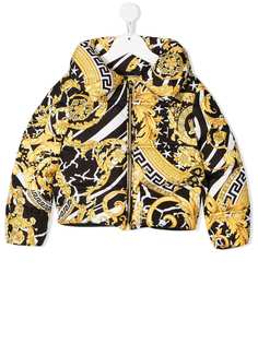 Young Versace brocade print padded jacket