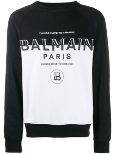 Balmain dual-tone logo sweatshirt