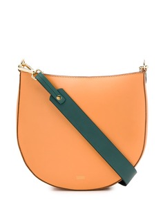 Closed contrasting strap shoulder bag