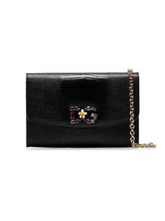 Dolce & Gabbana сумка через плечо с принтом змеиной кожи и разноцветными кристаллами