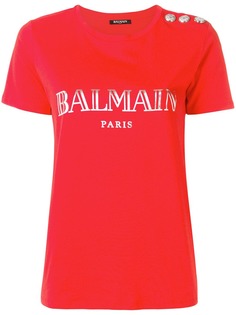 Balmain футболка с принтом логотипа