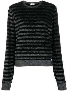 Saint Laurent джемпер в полоску с эффектом металлик