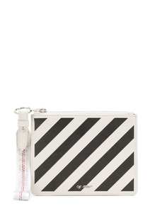 Off-White diagonal stripe clutch bag