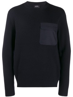 A.P.C. chest pocket ribbed jumper