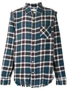 R13 distressed hem plaid T-shirt