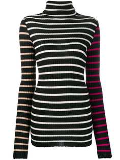 Nude striped turtleneck jumper