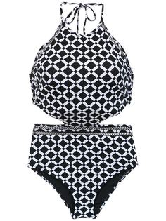 Amir Slama printed swimsuit with cut details