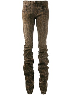 R13 Shirring Boy leopard jeans