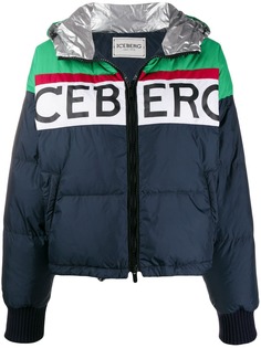 Iceberg logo print padded jacket
