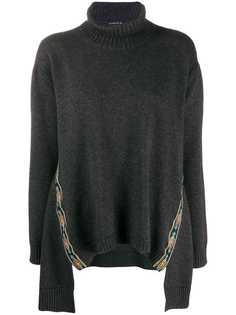 Etro embroidered trim poncho