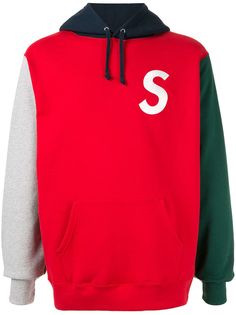 Supreme logo colour blocked hoodie
