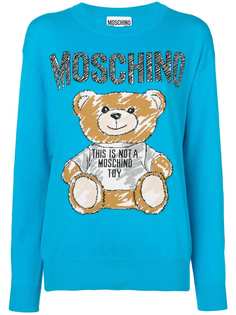 Moschino джемпер Teddy Bear с узором интарсия