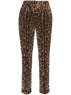 Dolce & Gabbana брюки кроя слим с леопардовым принтом