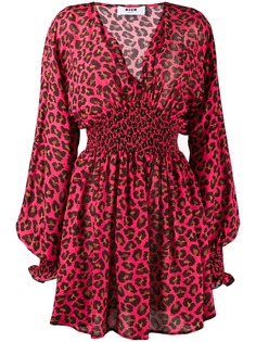 MSGM платье с леопардовым принтом