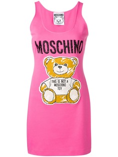 Moschino платье из джерси с принтом Teddy Bear