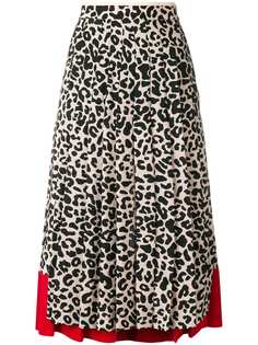 Nº21 плиссированная юбка с леопардовым принтом
