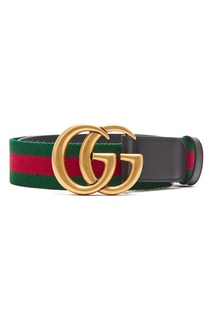 Красно-зеленый ремень GG Marmont Web Gucci