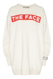 Хлопковый свитшот с надписью "The Face" Gucci