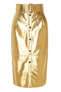 Золотистая юбка из экокожи Msgm
