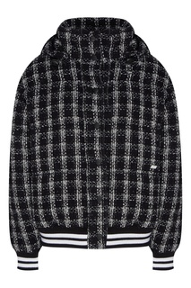Твидовая куртка в клетку с капюшоном Msgm