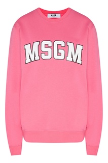 Розовый свитшот с монограммой бренда Msgm