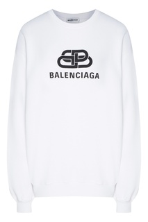 Белый свитшот с логотипом BB Balenciaga