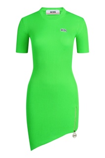 Неоновое зеленое платье-мини Gcds