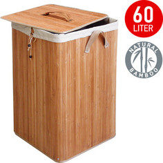 Корзина для белья Tatkraft PALLAS (квадратная) с внутренним чехлом, 60 л, 35 х 35 х 50 см (11267)
