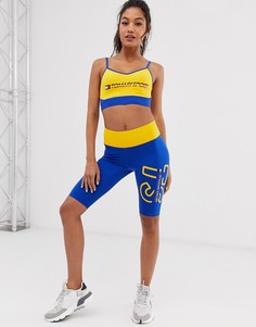 Синие короткие леггинсы с логотипом Tommy Hilfiger Sport - Синий