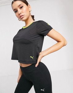 Черная укороченная футболка Puma modern sport