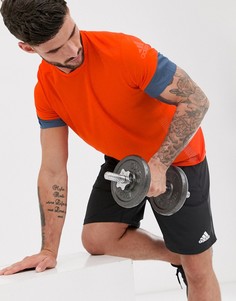 Оранжевая футболка adidas running 25/7 - Оранжевый